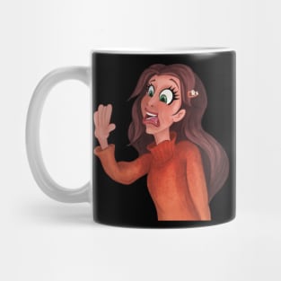 Scared Girl Halloween Spooked Spooky Mug